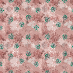 Seamless Colorful tie dye shibori print. Seamless hand drawn batik pattern.Rug textured background. Modern batik wallpaper tile. Watercolor pattern for fabric, clothes, wallpaper. Ethnic design.

