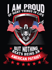 Proud USA army t-shirt vector template design with vintage usa grunge flag design. Veteran remember and honor design, solder hero t-shirt designs.
