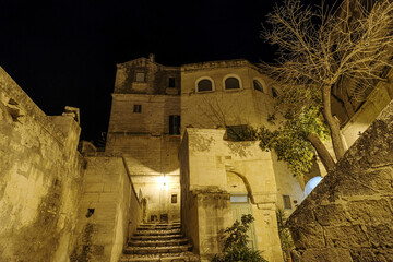 Matera street by night, Italy - 780487047