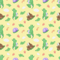 a child's pattern with a dinosaur