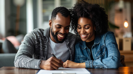Young African American Couple Planning Their Future