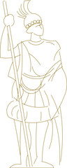 Vector sketch illustration design of traditional ethnic ancient warrior statue