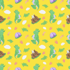 a child's pattern with a dinosaur