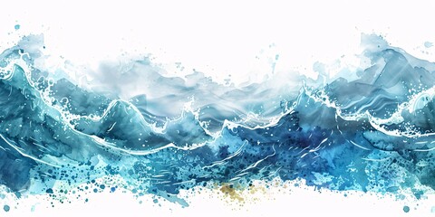 water painting of waves in the ocean