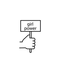 girl power icon, vector best line icon.