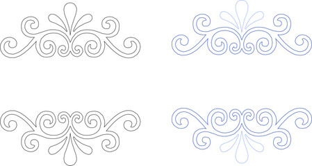 Vector sketch illustration of traditional ethnic floral ornament design for completeness of the image