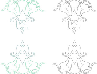 Vector sketch illustration of traditional ethnic floral old ornamental design design for completeness of the image