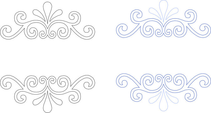 Vector sketch illustration of traditional ethnic floral ornament design for completeness of the image