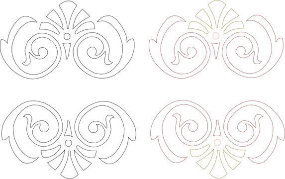 Vector sketch illustration of traditional ethnic floral old ornamental design design for completeness of the image 