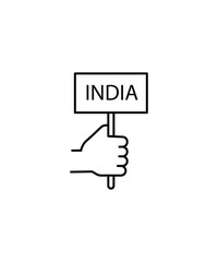 hand holding india icon, vector best line icon.