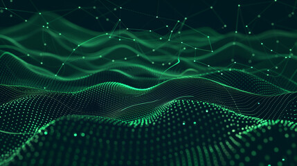 Green Abstract Digital Dot Technology Background
