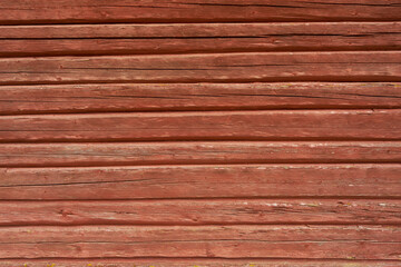 Old aged red painted wood panels as background texture