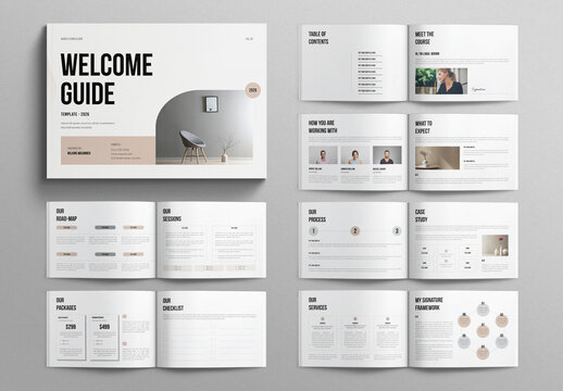 Welcome Guide Template Design Layout Landscape
