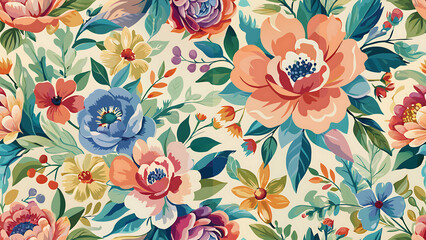 A watercolor seamless floral pattern
