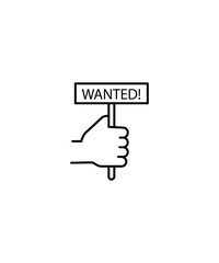 hand holding wanted icon, vector best line icon.