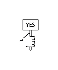 yes hand holding icon, vector best line icon.