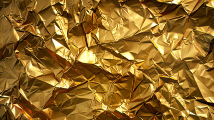gold crumpled foil paper texture abstract background shiny  wallpaper 
