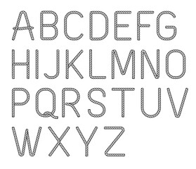 Rope alphabet fonts letters