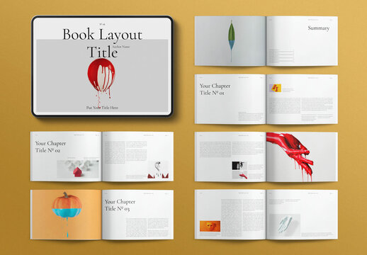 Digital Book Layout Title Design Template Landscape