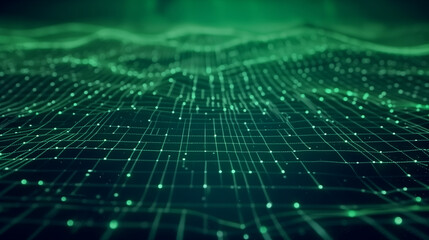 Green Abstract Digital Dot Technology Background