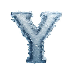 Frozen Blue Ice 'Y' Letter Frosty Alphabet Character Cutout