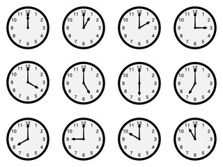 アナログ時計のイラストセット