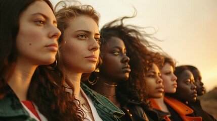 United Front: A powerful collage of girls, each a beacon of strength and defiance against racial prejudice.