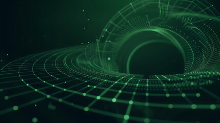 Fototapeta premium Green Abstract Digital Dot Technology Background