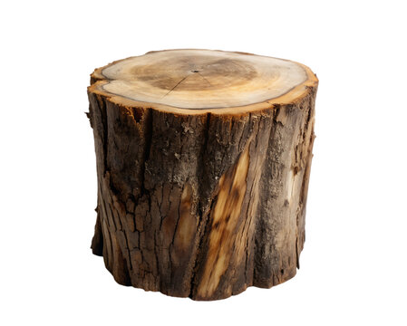 A tree stump isolated on transparent background