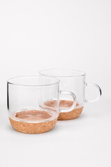 Kitchenware concept, glass mug close up