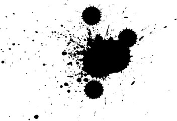 black watercolor brush splash splatter grunge graphic element