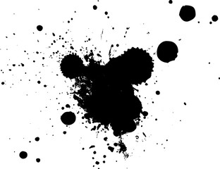black watercolor painting splash splatter on white background grunge graphic element