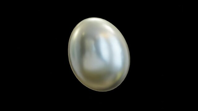 silver egg isolated on black egg on black rotating animated 3D video 