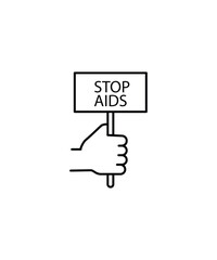 stop aids icon, vector best line icon.