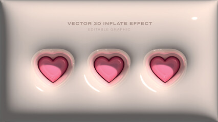 Heart Vector 3d inflate plastic effect