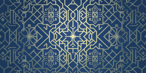 seamless Thai pattern background in a contemporary color palette, featuring intricate geometric shapes and delicate lines.