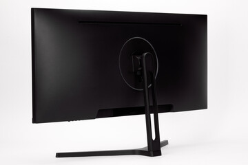 Large monitor on the table, rear view