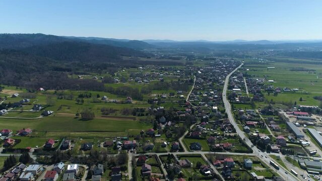 Beautiful Panorama Of Sanok Aerial View Poland
