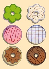 Doughnut with cute theme for background
