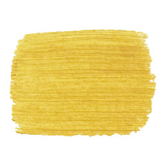 Acrylic yellow texture brush stroke hand drawing, isolated on white background.