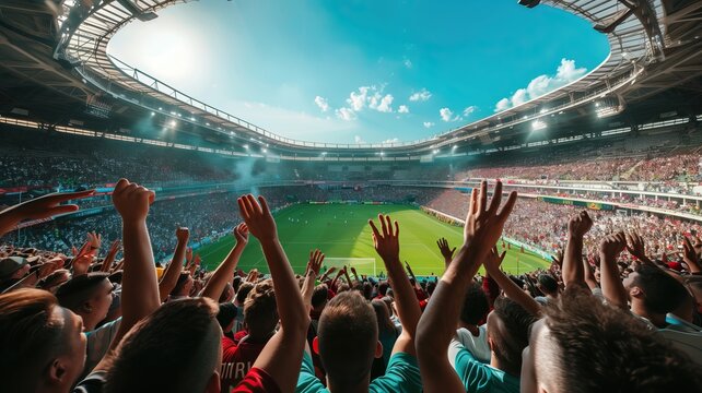 Football soccer fans in Stadium