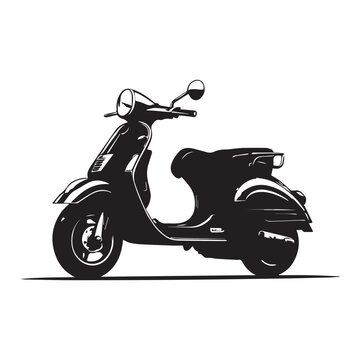Vespa motorbike logo vector icon silhouette design image