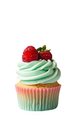 Three cupcakes with green frosting