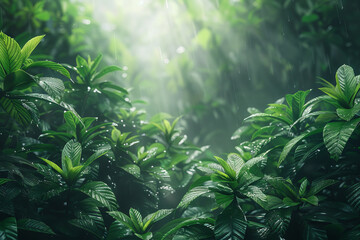 A jungle with vines that produce oxygen at an increased rate, experimenting with solutions for clean