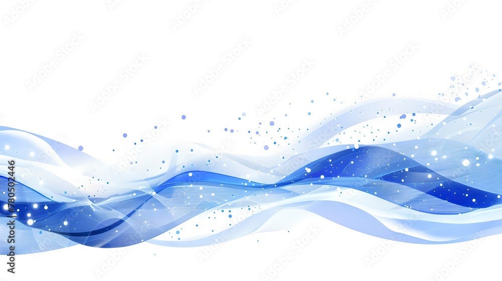 Aufkleber elegant blue wavy lines with sparkling dots on white background. perfect for presenting modern and f