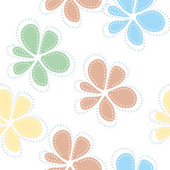 The multicolor flowers pattern on on white background, seamless pattern, is repeatable