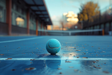 A tennis match played across time portals, with balls served into the past and returned in the futur - obrazy, fototapety, plakaty