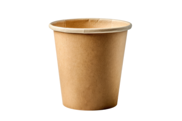 Empty brown paper cup isolated on white or transparent png