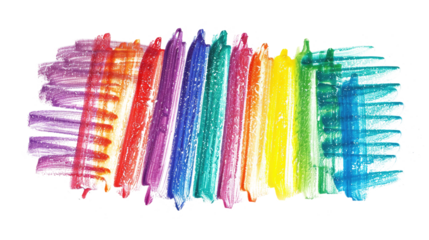 rainbow colored drawn colorful scribble wax pastel isolated on white or transparent png