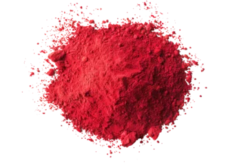Fototapete Rund red colorful paprika powder isolated on white or transparent png © David Kreuzberg